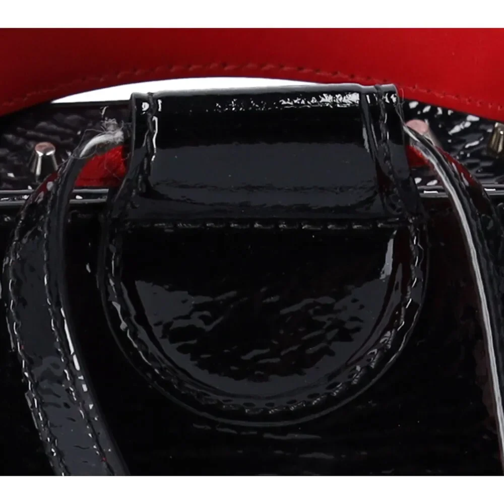 Christian Louboutin Textured Patent Calfskin Rubylou Backpack Black